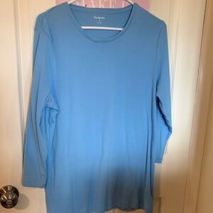 Kim Rogers Women's Sky Blue Quarter Sleeve Top